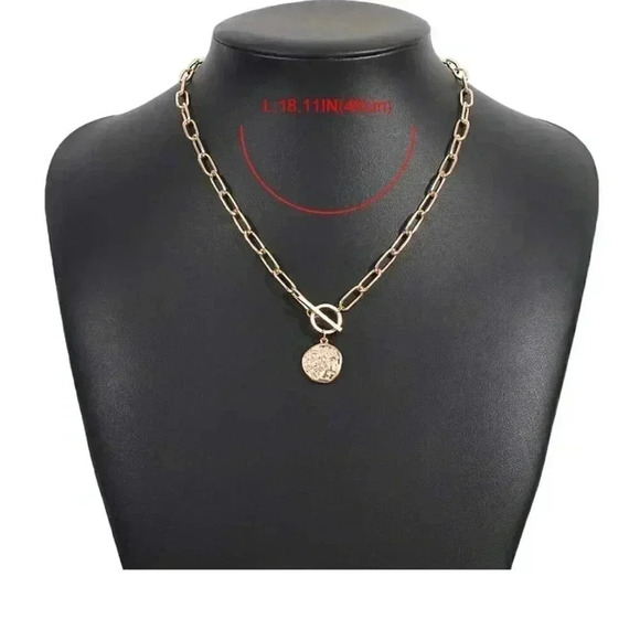 Yellow Gold Women's Round Charm Necklace - Picture 5 of 6